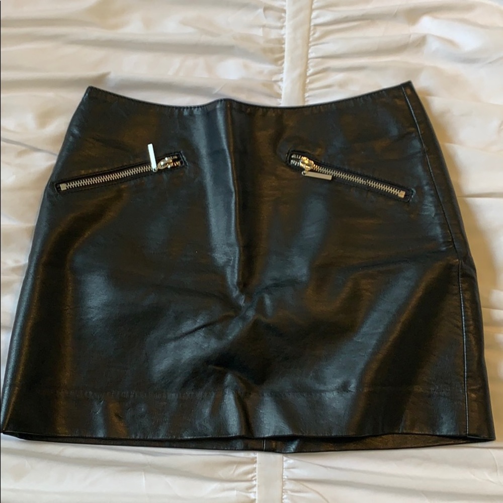 Leather mini skirt